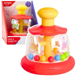 Interactive Spinning Top Carousel with Balls for Toddlers Red