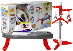 Iron on batteries. Board. Stand with hangers