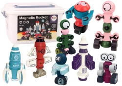 Magnetic Blocks Space Rocket Set 56 pieces. Magnetic Rocket Mix