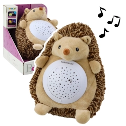 Plush Hedgehog Sleeping Cuddly Toy Light Sound Brown
