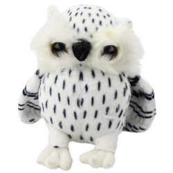 Plush Little Owl Mascot Cuddly Toy White Black Spots 15cm