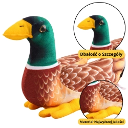 Plush Mascot Cuddly Toy Duck Brown Green 28cm