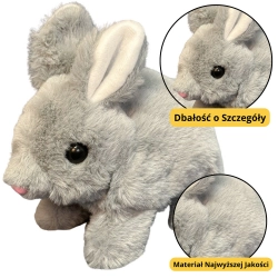 Plush Mascot Cuddly Toy Hare Rabbit Gray 18cm
