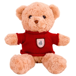 Plush Mascot Cuddly Toy Teddy Bear Beige Red Sweater 40cm