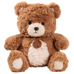 Plush Mascot Cuddly Toy Teddy Bear with Medallion Brown 25cm