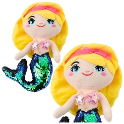 Plush Mermaid Cuddly Toy Tail Sequins Green 30cm