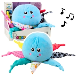 Plush Octopus Sleeping Cuddly Toy Light Sound Blue