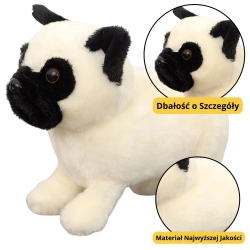 Plush Toy Cuddly Toy Pug Dog White 19cm