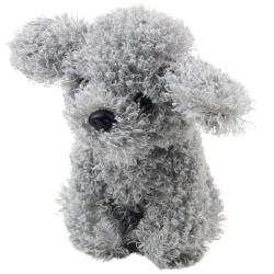 Plush Toy Miniature Poodle Dog, Gray, 20cm