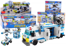 Police Boat Plane Helicopter Construction Bricks Blue MIX