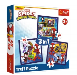 Puzzle – 3-in-1 (20, 36, 50) – Spidey and Friends Adventures – Disney – Trefl 34892