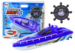 Remote Controlled Police Boat RC Blue Remote Control 27MHz