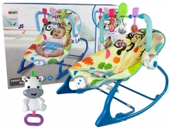 Rocking Chair 2in1 Blue Zebra Sounds Vibration