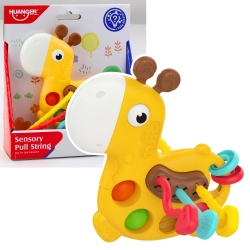 Sensory Toy Giraffe For Pulling Strings Yellow