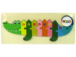 Set of Wooden Puzzles Crocodile Numbers