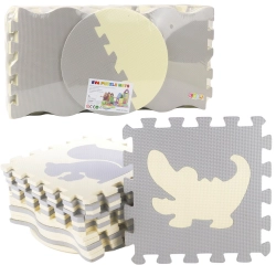 Soft Puzzle Educational Mat Playpen EVA Foam Beige Gray 25 pcs.