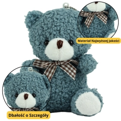 Teddy Bear Plush Keychain Pendant Decoration Navy Blue 8cm