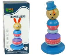 Wooden Educational Pyramid Dog with Hat Balancing Tower