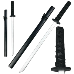 Wooden Katana Sword Play Training Prop Black 70cm