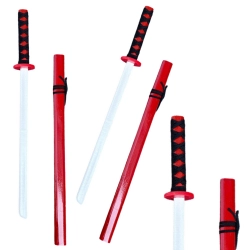 Wooden Katana Sword Play Training Prop Red 70cm