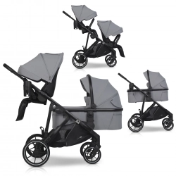 Wózek dziecięcy EasyGo Duoflex Cloudy Gray 2 siedziska 1 gondola