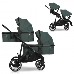 Wózek dziecięcy EasyGo Duoflex Sage Green 2 siedziska 2 gondole
