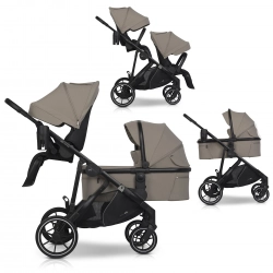 Wózek dziecięcy EasyGo Duoflex Savana Beige 2 siedziska 1 gondola