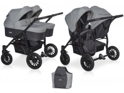 Riko Basic Saxo 02 Stone Коляска для двойняшек 2in1