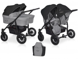 Riko Basic Saxo 05 Grey Fox Коляска для двойняшек 2in1