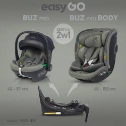 EasyGo Buz Pro 0-13 кг и EasyGo Buz Pro Body 0-36 кг Greener Детское автокресло 2в1