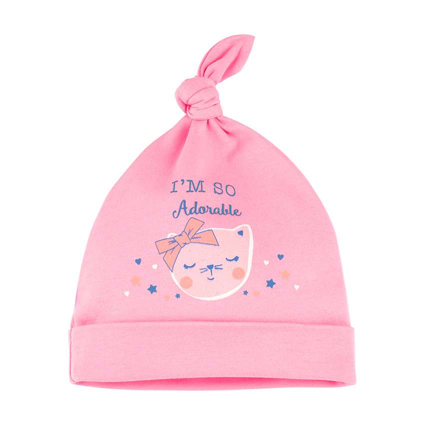 Bembi pink kitty Mazuļu cepure 100% kokvilna