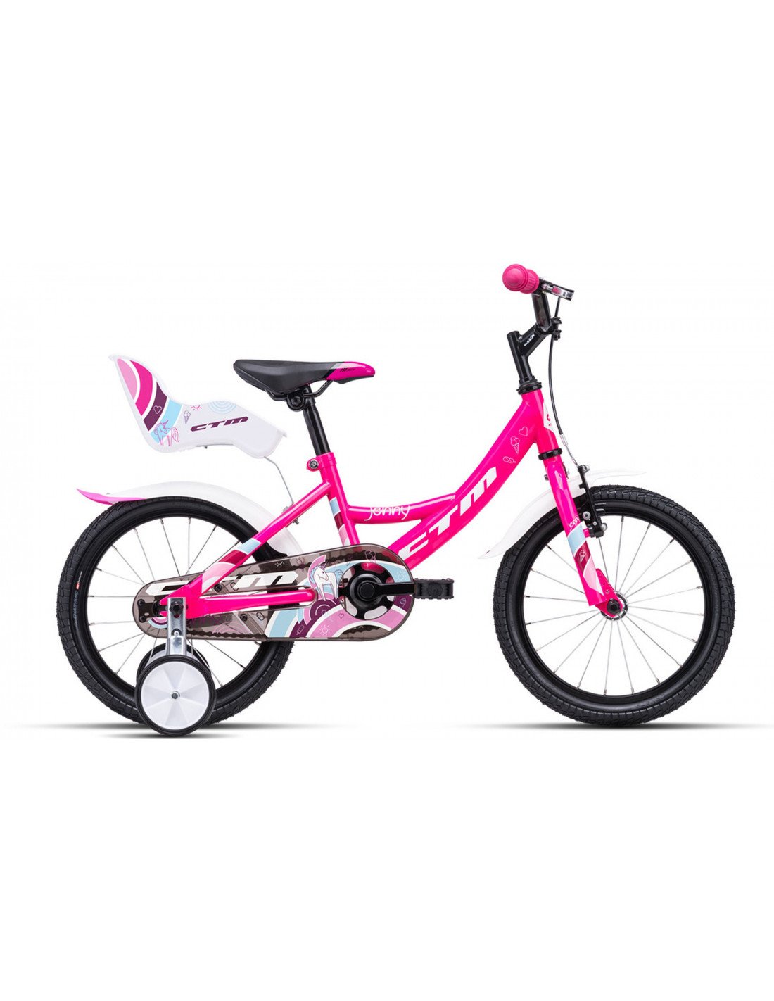 Bērnu divritenis velosipēds CTM Jenny Kids Pink white 16 collas