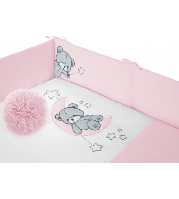 Bērnu gultas veļa: 5 daļas Ankras TEDDY BEAR pink K-5 (135, 180)