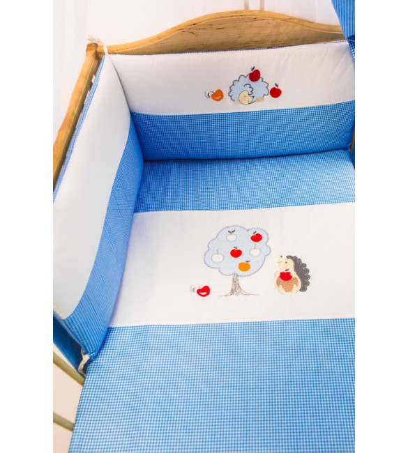 Bērnu gultas veļa: 6 daļas Puchatek HEDGEHOG K-6 blue PUC-K6HED.B2