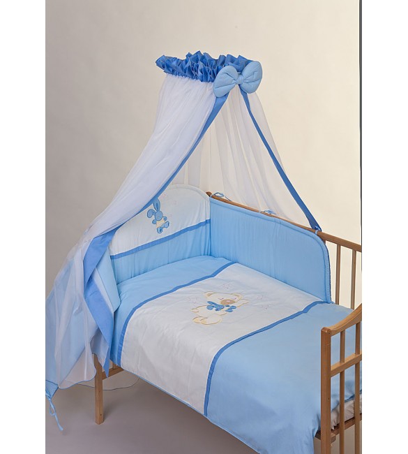 Bērnu gultas veļa: 6 daļas Puchatek SLEEPING BEAR K-6 blue PUCH-K6SB.B2