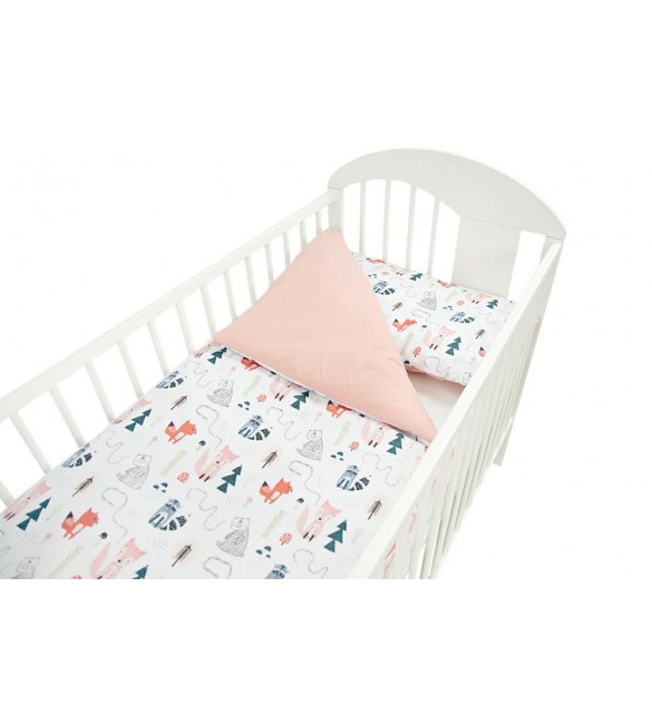 Bērnu gultas veļa Divpusējā: 2 daļas virspalags + spilvendrāna Ankras FOX PATH rufous 120x90 K-2T120