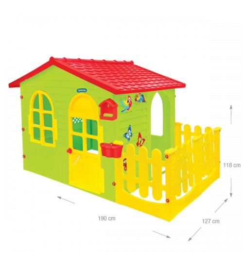 Bērnu mājiņa ar žogu Dārza 190x127x118 cm Mochtoys