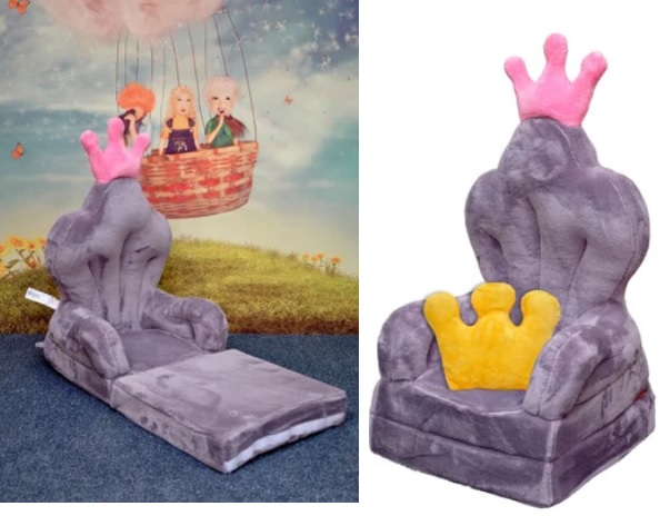 Bērnu mīksts krēsls - gulta Throne Violet