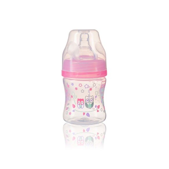 Bērnu pudele ar plato kakliņu 120ml BabyOno pink 402/02