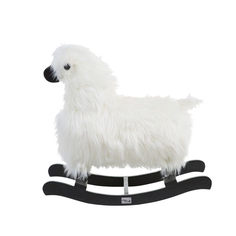 Bērnu šūpuļkrēsls Aitiņa CHILDHOME Rocking sheep white+black