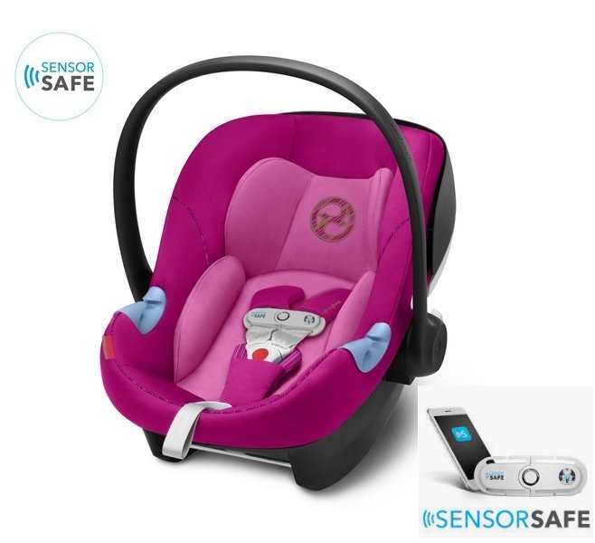Cybex Aton M i-Size Fancy Pink Purple + SensorSafe Bērnu autosēdeklis 0-13 kg