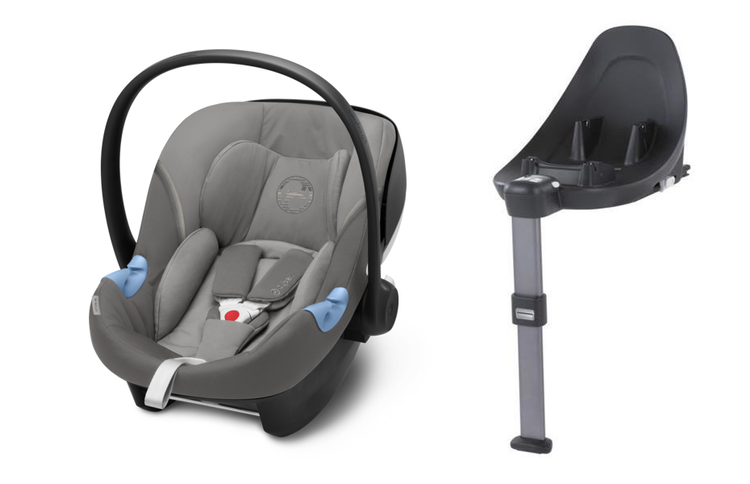 Cybex Aton M i-Size + ISOFIX Base M Soho Grey Bērnu autosēdeklis 0-13 kg
