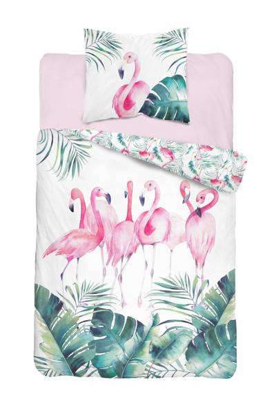 Detexpol Flamingo Paradise gultas veļas komplekts no 2 daļām 160x200