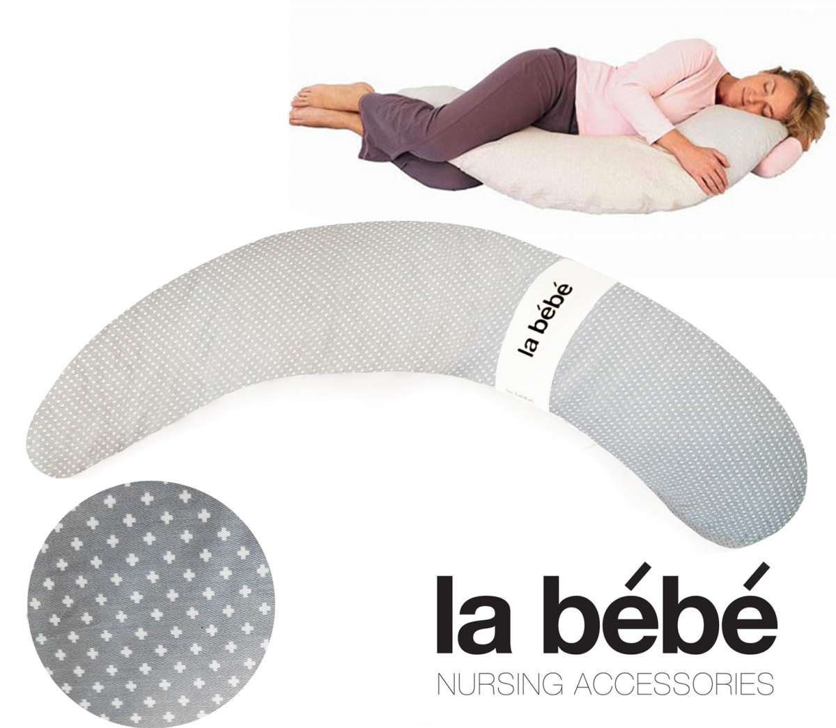 La Bebe Moon Maternity Pillow Spilvens grūtniecēm ar memory foam pildījums 185 cm