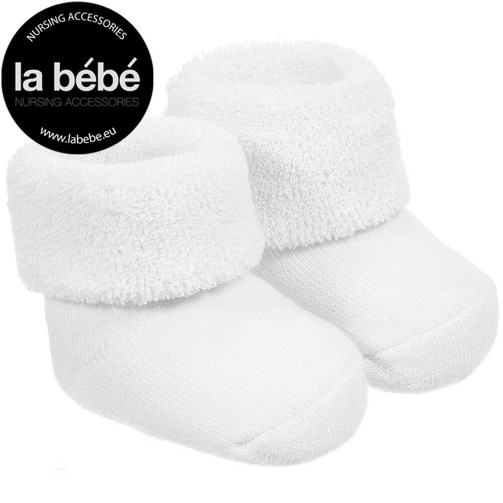 La bebe Natural Eco Cotton Baby Socks White Dabīgas kokvilnas mazuļu zeķītes / zeķes