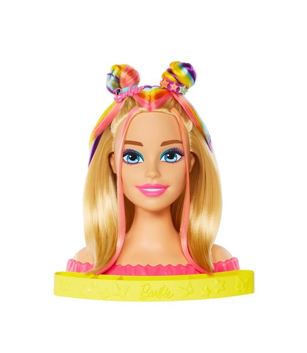 Lelles galva stilizēšanai Barbie Blonde Rainbow Hair HMD78