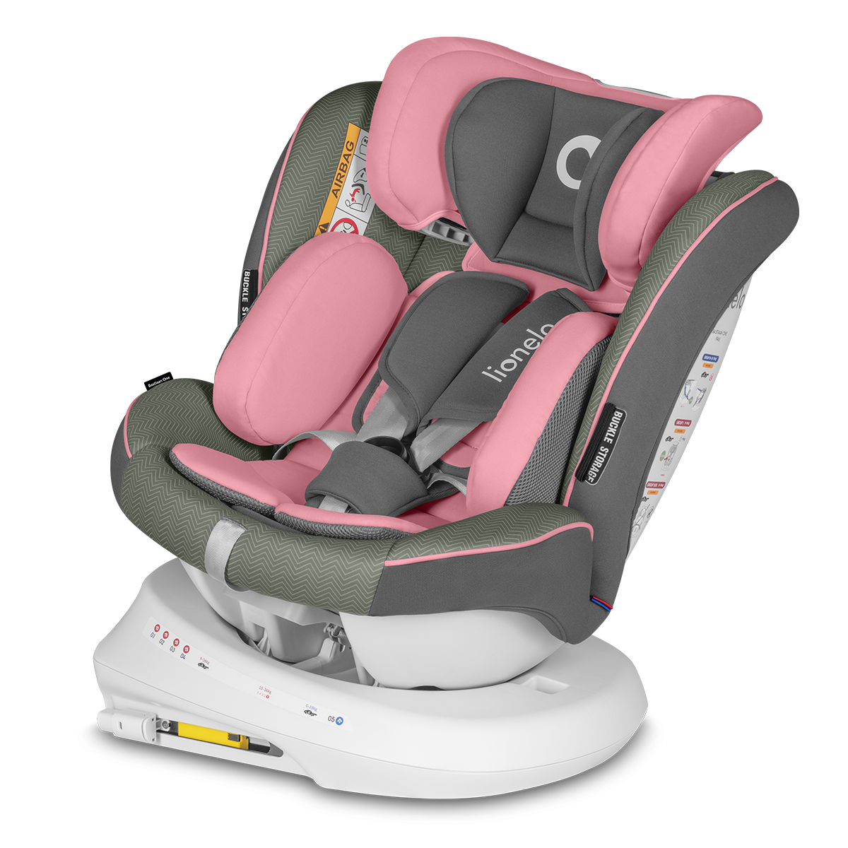Lionelo Bastiaan One 360 Pink Baby Bērnu autosēdeklis 0-36 kg
