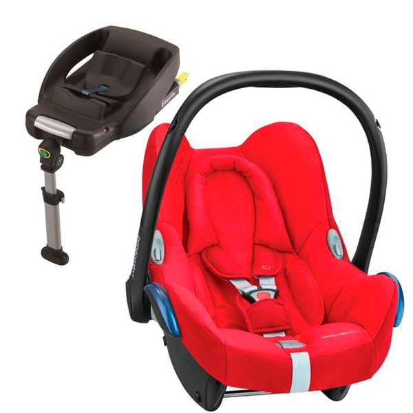 MAXI COSI CABRIOFIX Vivid Red Bērnu autosēdeklis 0-13 kg + Familyfix bāze