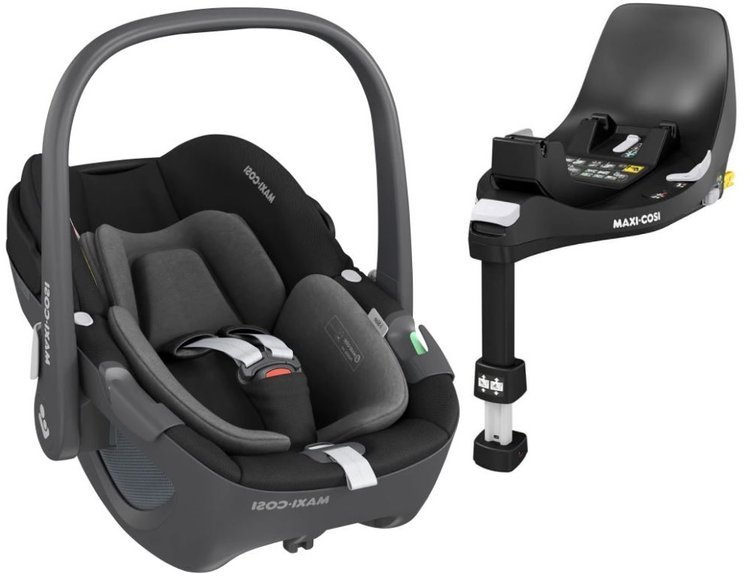Maxi Cosi Pebble Essential black Bērnu autosēdeklis 0-13 kg + Familyfix 360 bāze
