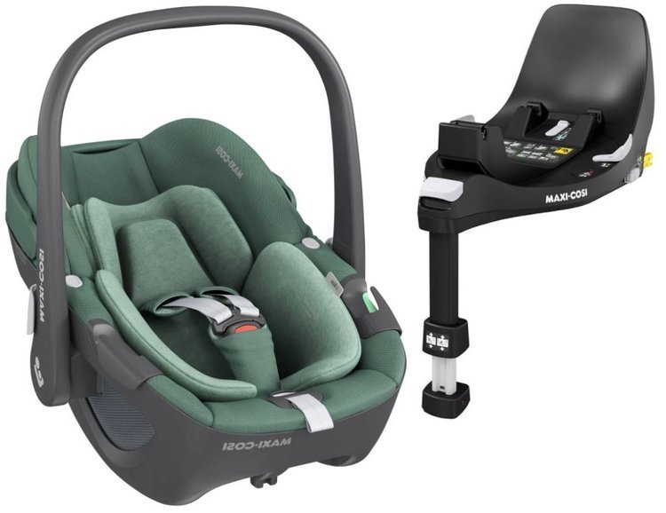 Maxi Cosi Pebble Essential green Bērnu autosēdeklis 0-13 kg + Familyfix 360 bāze